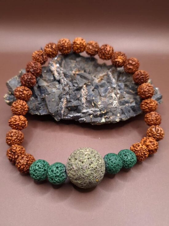 Counting beads. 27 stages. Rudraksha, lava.