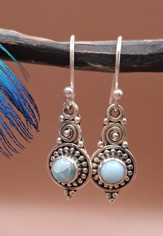 Larimars. Sudrabs. 2 cm. 