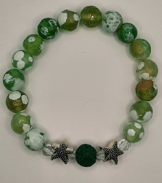 Agate, Mountain Crystal, lava. Stone 10 mm. 18 cm.