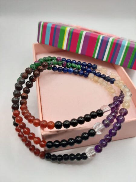 Chakra beads. Stone 4 mm. 60 cm. 